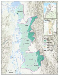 Mapa de ejemplo de lo que las personas pueden crear al tomar el curso, en este caso de Sur del Cesar