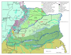 Mostrar un mapa de ejemplo de lo que las personas pueden crear al tomar el curso, en este caso de Orinoquia